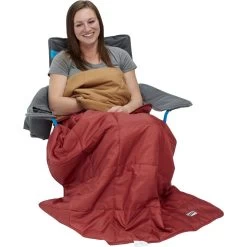 Kelty Bestie Blanket | Infinite Mountain/Garnet Red -Kelty BestieBlanket infinateMtn canyonBrn feature2 KL17