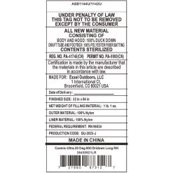 Kelty Cosmic Ultra 20 Deg 800 DriDown Sleeping Bag, Long Size, Right-Hand -Kelty kelty cosmic ultra 20 deg 800 dridown sleeping bag long size right hand 132